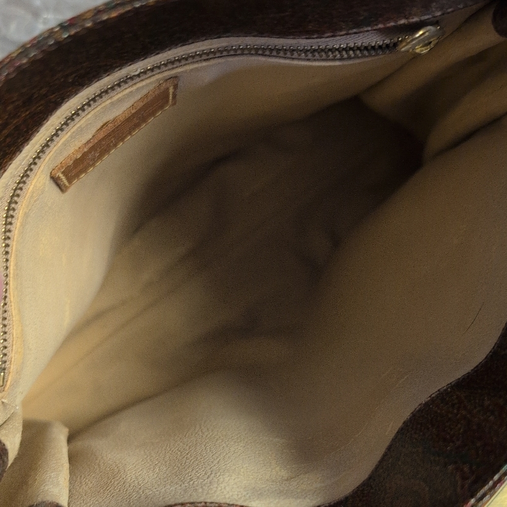 Etro Paisley Coated Canvas Vachetta Leather Laptop Briefcase Shoulder Bag - Picture 12 of 16